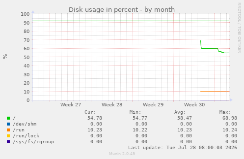 Disk usage in percent