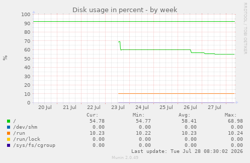 Disk usage in percent