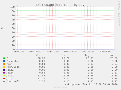 Disk usage in percent