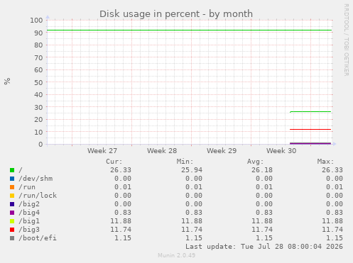 Disk usage in percent