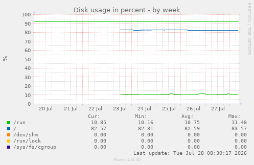 Disk usage in percent